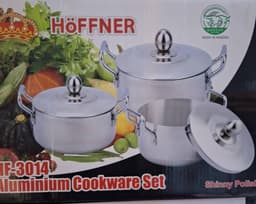 3pcs Aluminium Pot (3014) Sizes: 22cm, 24cm, 26cm